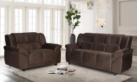 Conjunto Sofá 2 e 3 Lugares Classico Suede Cordoba Marrom Conjunto Sofá 2 e 3 Lugares Classico Suede Cordoba Marrom