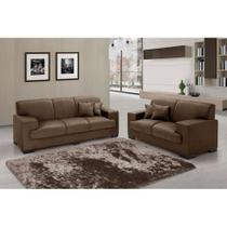 Conjunto Sofá 2 e 3 Lugares Manuela Marrom Império Estofados Conjunto Sofá 2 e 3 Lugares Manuela Marrom Império Estofados