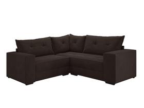 Conjunto Sofá 3 e 2 Lugares Canto Lufer Vicosa Suede Marrom