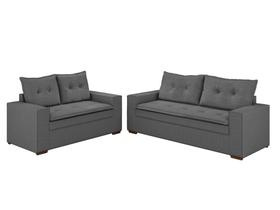 Conjunto Sofá 3 e 2 Lugares Florianópolis Linho Chumbo