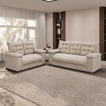 Conjunto Sofá 3 e 2 Lugares Irlanda Veludo Creme Conjunto Sofá 3 e 2 Lugares Irlanda Veludo Creme