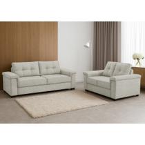 Conjunto Sofá 3 e 2 Lugares Linho Palazio Ferguile