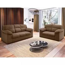 Conjunto Sofá 3 e 2 Lugares Suede Istambul Marrom Conjunto Sofá 3 e 2 Lugares Suede Istambul Marrom