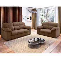 Conjunto Sofá 3 e 2 Lugares Suede Istambul Marrom Conjunto Sofá 3 e 2 Lugares Suede Istambul Marrom