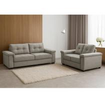 Conjunto Sofá 3 e 2 Lugares Veludo Palazio Ferguile