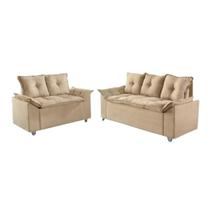 Conjunto Sofá 3 e 2 Lugares Veneza Bege Aifos Estofados Conjunto Sofá 3 e 2 Lugares Veneza Bege Aifos Estofados