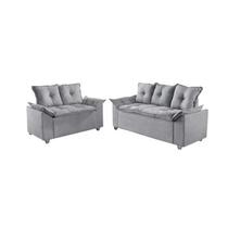 Conjunto Sofá 3 e 2 Lugares Veneza Cinza Aifos Estofados Conjunto Sofá 3 e 2 Lugares Veneza Cinza Aifos Estofados