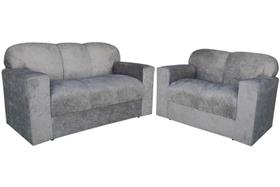 Conjunto Sofá 3 e 2 lugares Xaropinho Suede Cinza