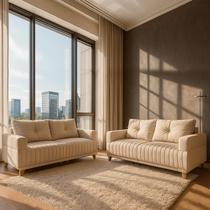 Conjunto Sofá 3x2 Lugares Leona em Linho Bom Pastor Conjunto Sofá 3x2 Lugares Leona em Linho Bom Pastor