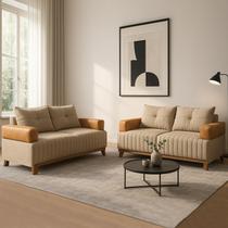 Conjunto Sofá 3x2 Lugares Leona em Linho Bom Pastor