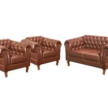 Conjunto Sofá Chesterfield 2 Lugares 2 Poltronas Dom Pedro Conjunto Sofá Chesterfield 2 Lugares 2 Poltronas Dom Pedro