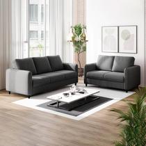 Conjunto Sofá com 2 e 3 Lugares em Veludo CabeCasa MadeiraOriginals Conjunto Sofá com 2 e 3 Lugares em Veludo CabeCasa MadeiraOriginals