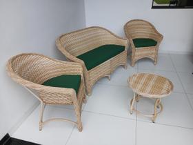Conjunto Sofá com Cadeiras e Centro, Área Externa Interna Varanda Sacadas em Fibra Sintética Palha Natural Conjunto Sofá com Cadeiras e Centro, Área Externa Interna Varanda Sacadas em Fibra Sintética Palha Natural
