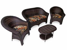 Conjunto Sofá com Poltronas e Mesa Jardim Varanda Área Externa Fibra Sintética Piscina Pergolado