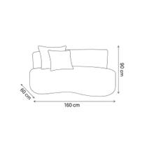 Conjunto Sofá Curvo Orgânico + 2Puffs Nature Gaia Boucle Bege - Montanaris Decor