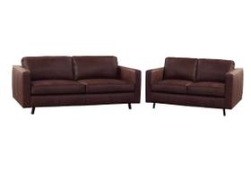 Conjunto Sofá de Couro Guarujá 3 e 2 lugares Soft Tabaco - Mempra Design Conjunto Sofá de Couro Guarujá 3 e 2 lugares Soft Tabaco - Mempra Design