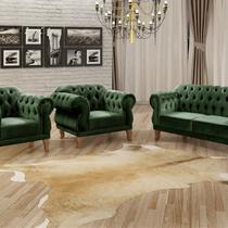 Conjunto Sofá Duquesa Chesterfield 2 Lugares e 2 Poltronas