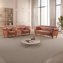 Conjunto Sofá e Poltronas Chesterfield Duque
