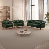 Conjunto Sofá e Poltronas Chesterfield Duque