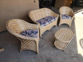 Conjunto sofa e poltronas fibra sintetica area externa interna