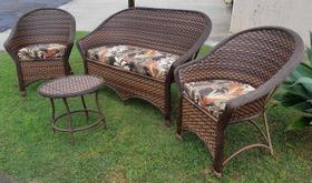 Conjunto Sofá e poltronas Mesa Centro Tecido Rivieira Conjunto Sofá e poltronas Mesa Centro Tecido Rivieira