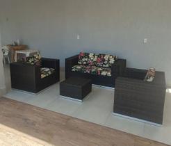 Conjunto Sofá Fibra Sintética Alumínio Varanda Área Externa Interna Conjunto Sofá Fibra Sintética Alumínio Varanda Área Externa Interna