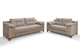 Conjunto Sofá Living Ibiza 2 e 3 L Luxo Aveludado Sala Casa Imperial