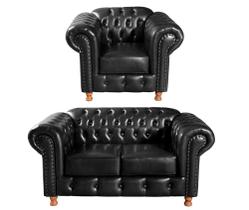 Conjunto Sofá Luis XV 2 lugares + 1 Poltrona Estilo Colonial Retrô Vintage Conjunto Sofá Luis XV 2 lugares + 1 Poltrona Estilo Colonial Retrô Vintage