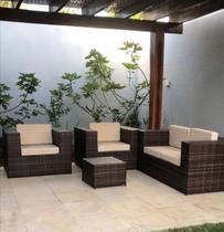 Conjunto Sofa Poltronas Area Externa Interna Varanda Jardim