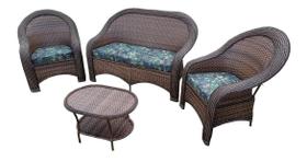 Conjunto Sofá Poltronas Mesa Fibra Sintetica Área Externa Interna