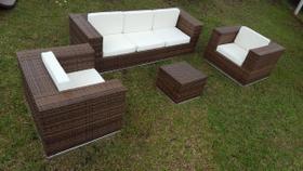 Conjunto sofa quadrado 5 lugares Area Externa Interna