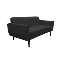 Conjunto Sofá Ravena 3 Lugares + 2 Poltronas Ravena material sintético Preto - CASTELLI