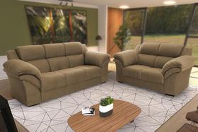 Conjunto Sofá Windsor Velut Bege 3 e 2 Lugares 2,04m e 1,59m - King House