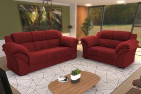 Conjunto Sofá Windsor Velut Vermelho 3 e 2 Lugares 2,04m e 1,59m - King House