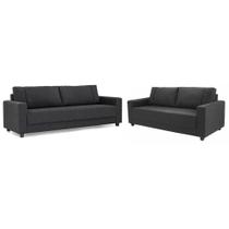 Conjunto Sofás 3 e 3,5 Lugares Herval Clean, Cinza Grafite Conjunto Sofás 3 e 3,5 Lugares Herval Clean, Cinza Grafite