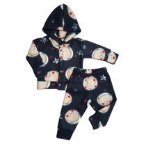 Conjunto Soft Bebê Calça e Blusão com Capuz Roupa Inverno