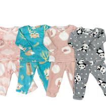 Conjunto Soft Fleece Premium Infantil Bebê Estampa Sortida Enxoval Inverno Pijama