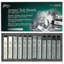 Conjunto Soft Pastels MUNGYO Gallery de 12 tons de cinza Conjunto Soft Pastels MUNGYO Gallery de 12 tons de cinza