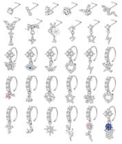 Conjunto SONNYX de 30 piercings para nariz de cobre com zircônias cúbicas e pingentes