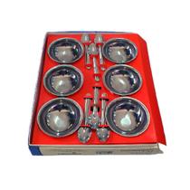 conjunto sorvete sobremesa inox dinamika 12 pçs