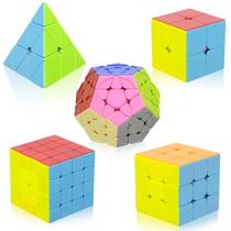 Conjunto Speed Cube Decjour, pacote com 5, 2x2, 3x3, 4x4, Megaminx Pyramid