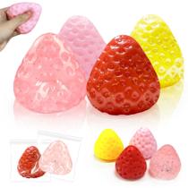 Conjunto Squishy Taba Big Strawberry de 4 brinquedos para alívio do estresse