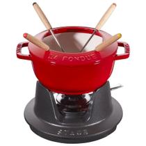 Conjunto staub de fondue em ferro fundido vermelho cereja 20cm 405119750 Conjunto staub de fondue em ferro fundido vermelho cereja 20cm 405119750