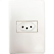 Conjunto Steck Linha Stella Branco Com Placa 1 Tomada 2P+T. 20A. - 869261 Conjunto Steck Linha Stella Branco Com Placa 1 Tomada 2P+T. 20A. - 869261