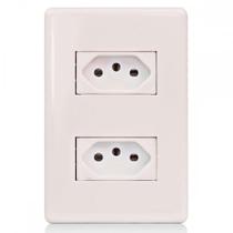 Conjunto Steck Linha Stella Com Placa 2 Tomadas 2P+T. 10A. - 869360 Conjunto Steck Linha Stella Com Placa 2 Tomadas 2P+T. 10A. - 869360