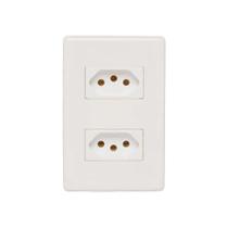 Conjunto stella steck 2 tomadas 2p+t horizontal 20a 250v branco Conjunto stella steck 2 tomadas 2p+t horizontal 20a 250v branco