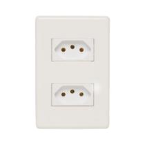 Conjunto Stella Steck 2 Tomadas 2P+T Horizontal Branco 10A 250V Conjunto Stella Steck 2 Tomadas 2P+T Horizontal Branco 10A 250V