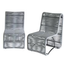 Conjunto Suécia com 2 Poltronas em Corda Sintética Artesanal para Edícula, Alpendre, Jardim