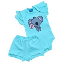 Conjunto suedine 100 algodão Verde com babado menina PANDASMINI