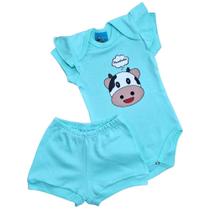 Conjunto suedine 100 algodão Verde com babado menina PANDASMINI